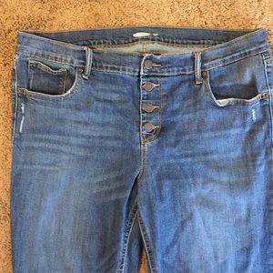 High waist, button up, crop flare jeans